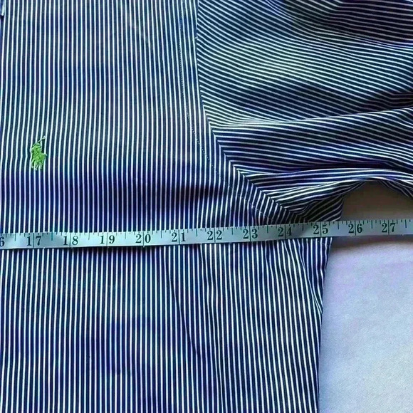 EUC Ralph Lauren Mens Blue White Striped Button Down Shirt Classic Fit Pony XL - Picture 6 of 9